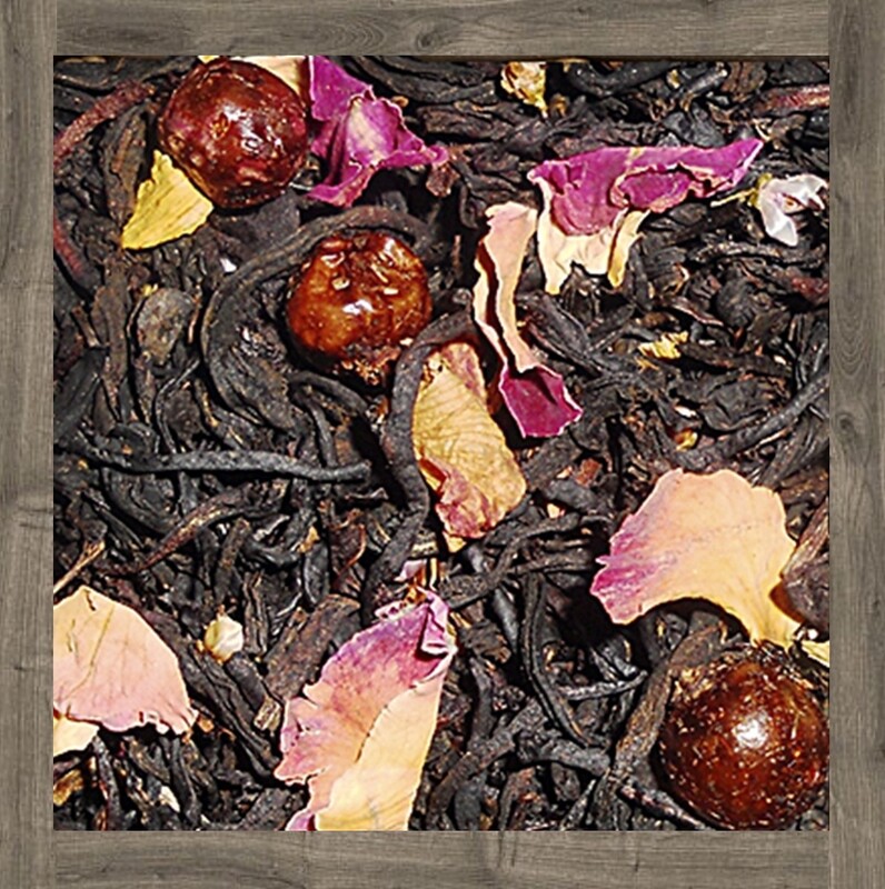 zwarte thee druiven en rood fruit